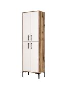 Armoire polyvalente blanc/marron - 200x60x35