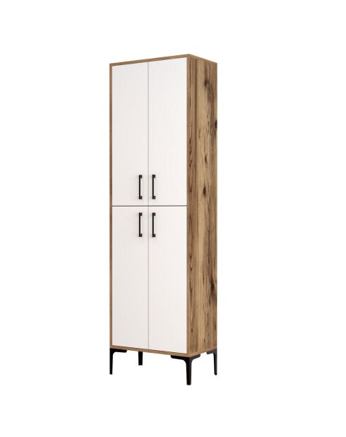 Wit/bruine multifunctionele kledingkast - 200x60x35