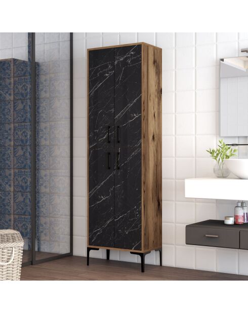 Armoire multifonctions noir/marron  - 200x60x35