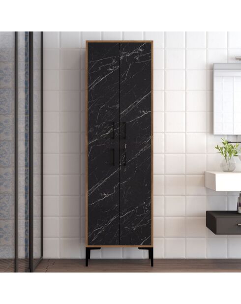 Armoire multifonctions noir/marron  - 200x60x35