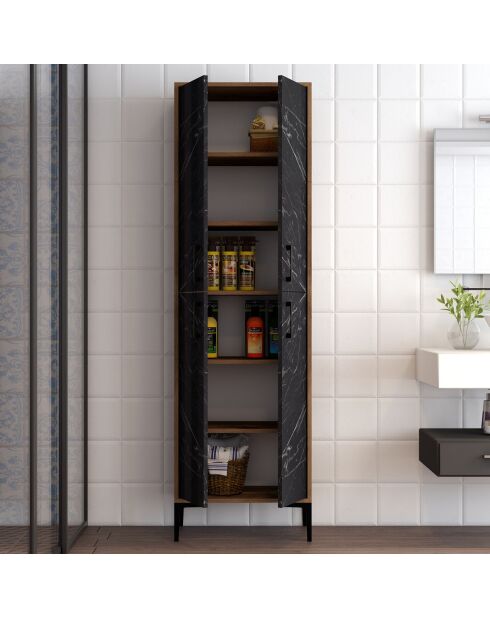 Armoire multifonctions noir/marron  - 200x60x35