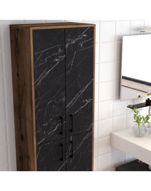 Armoire multifonctions noir/marron  - 200x60x35