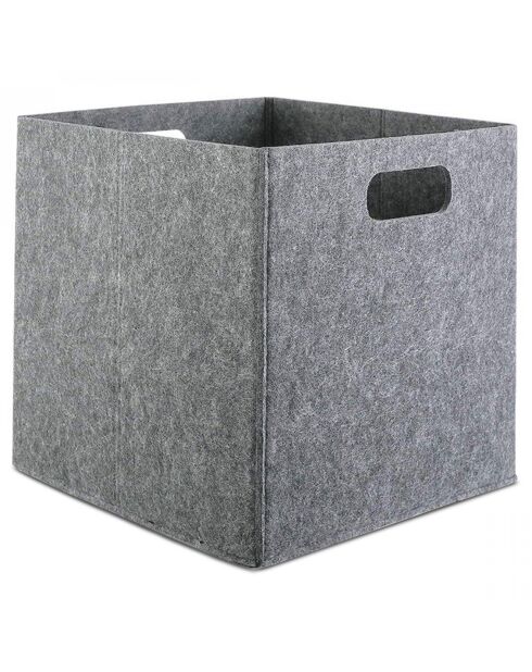 Cesta de fieltro gris - 30 x 30 x 30 cm