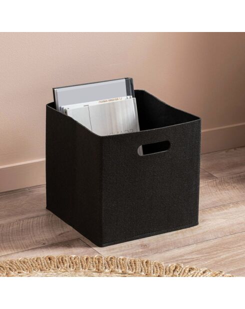 Panier en feutre noir - 30 x 30 x 30 cm
