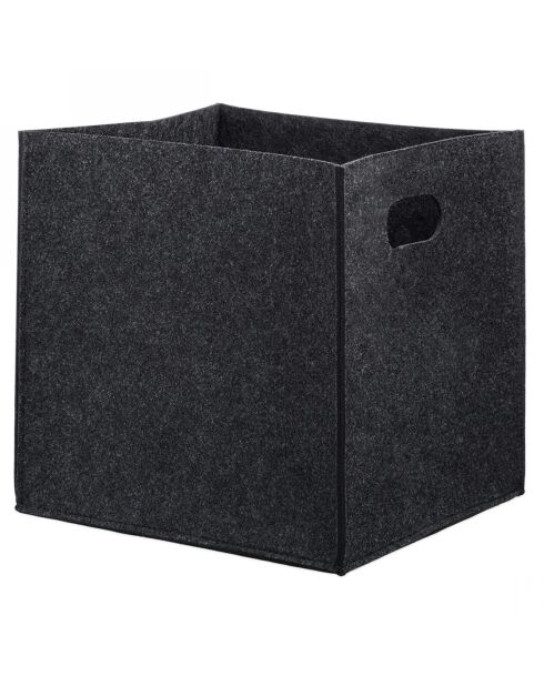 Panier en feutre noir - 30 x 30 x 30 cm