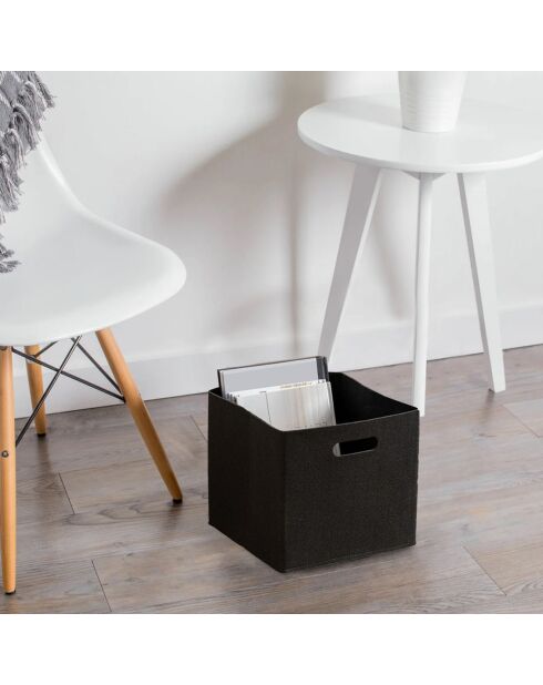Panier en feutre noir - 24x24x24