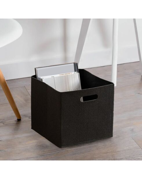 Panier en feutre noir - 24x24x24