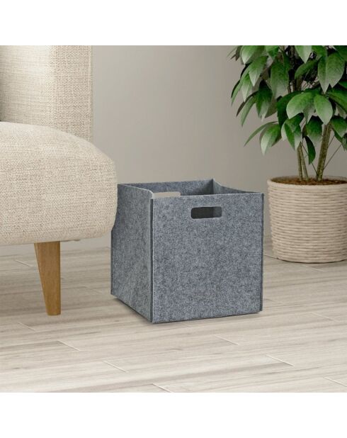 Cesta de fieltro gris - 24x24x24