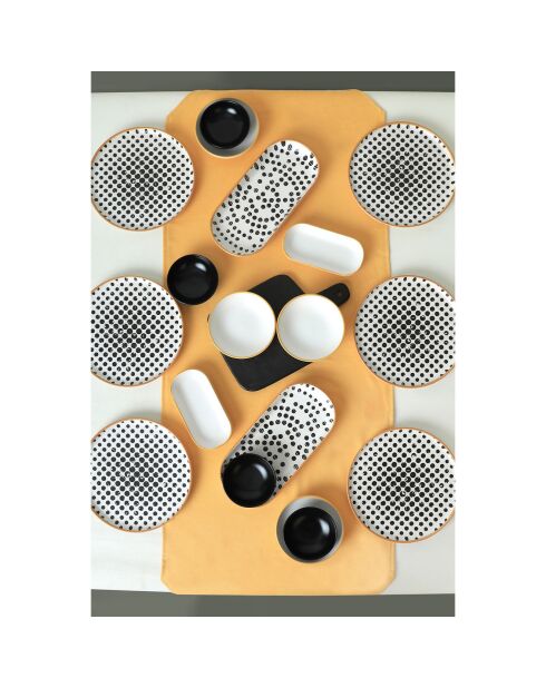 Service petit déjeuner noir/blanc - 18 pièces