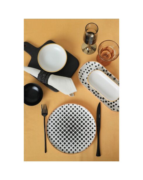 Service petit déjeuner noir/blanc - 18 pièces