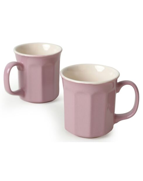 6 Tasses à café violet/crème - 270 ml