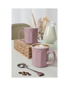 6 Tasses à café violet/crème - 270 ml