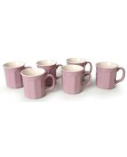 6 Tasses à café violet/crème - 270 ml