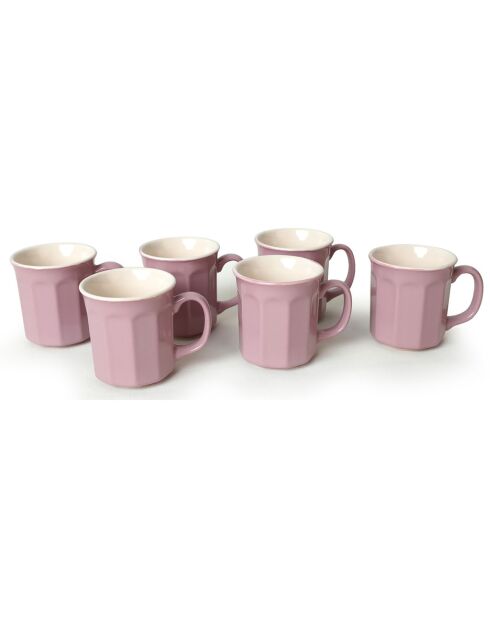 6 Tasses à café violet/crème - 270 ml