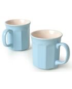6 Tasses à café bleu/crème - 270 ml