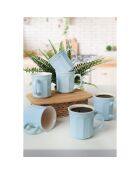 6 Tasses à café bleu/crème - 270 ml