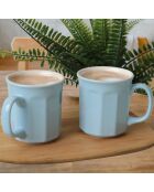 6 Tasses à café bleu/crème - 270 ml