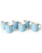 6 Tasses à café bleu/crème - 270 ml
