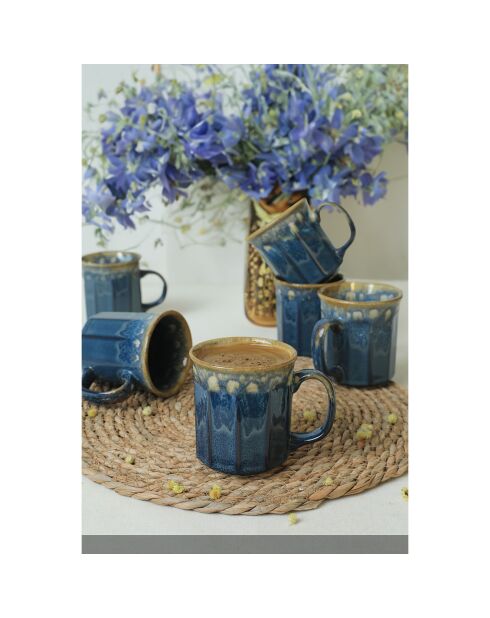 6 Tasses à café bleues - 270 ml