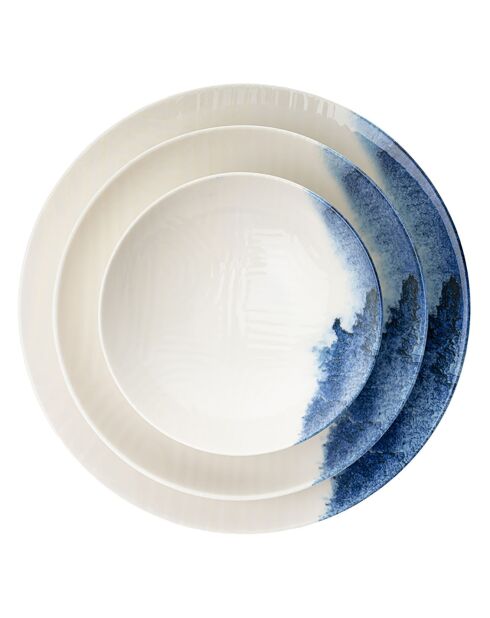 Servizio da tavola in porcellana bianca/blu - 24 pezzi