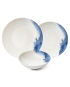 Service de table en Porcelaine blanc/bleu - 24 pièces
