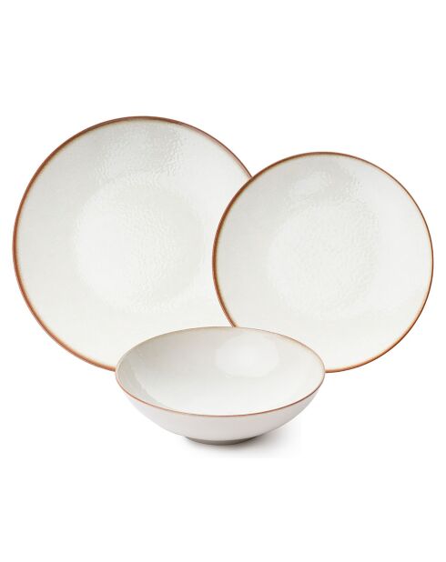 Service de table en Porcelaine crème - 24 pièces