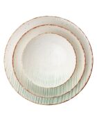 Service de table en Porcelaine crème/vert- 24 pièces