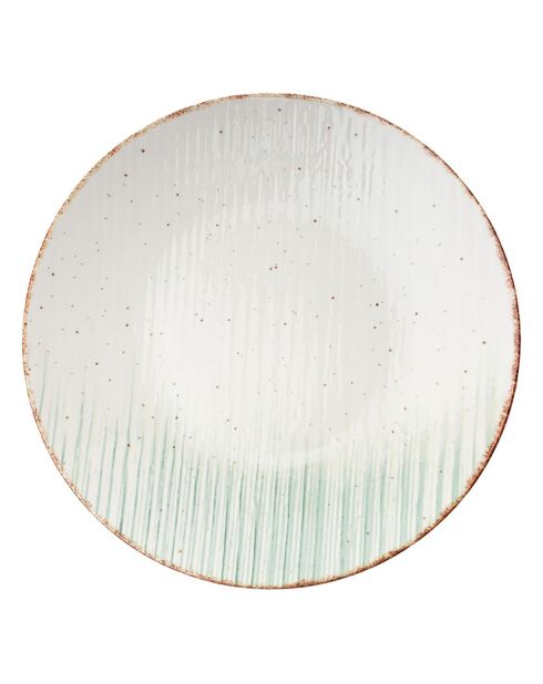 Service de table en Porcelaine crème/vert- 24 pièces