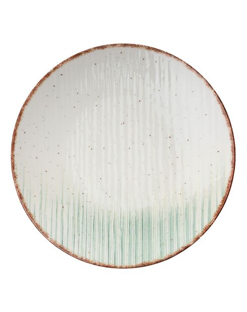 Service de table en Porcelaine crème/vert- 24 pièces