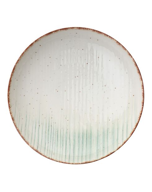 Service de table en Porcelaine crème/vert- 24 pièces
