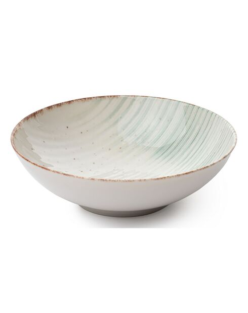 Service de table en Porcelaine crème/vert- 24 pièces