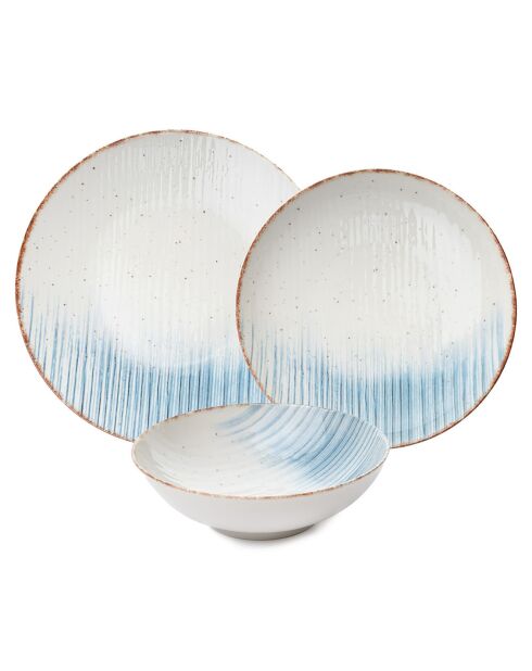 Service de table en Porcelaine multicolore - 24 pièces
