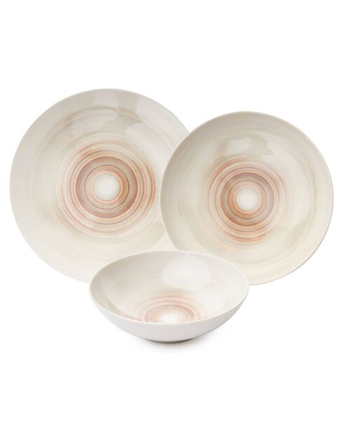 Service de table en Porcelaine multicolore  - 24 pièces