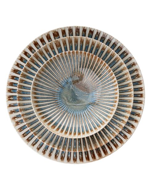 Service de table en Porcelaine multicolore - 24 pièces