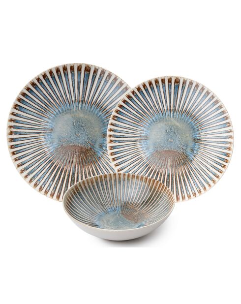 Service de table en Porcelaine multicolore - 24 pièces