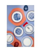 6 Assiettes dessert en Porcelaine multicolores - D.19 cm