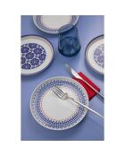 6 Assiettes dessert en Porcelaine multicolores - D.19 cm