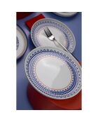 6 Assiettes dessert en Porcelaine multicolores - D.19 cm