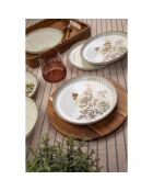 6 Assiettes dessert en Porcelaine multicolores - D.19 cm