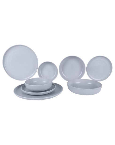 Service de table en Porcelaine gris - 8 pièces