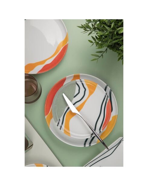 Service de table en Porcelaine multicolore  - 18 pièces