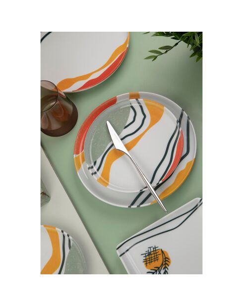 Service de table en Porcelaine multicolore  - 18 pièces