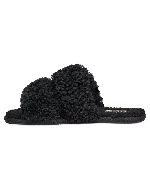 Mules fourrées Laine Maxi Curly Scuffetta noires