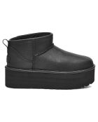 Boots fourrées Laine en Cuir Classic Mini Platform noires