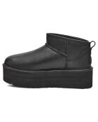 Boots fourrées Laine en Cuir Classic Mini Platform noires