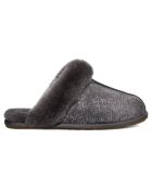 Chaussons fourrés Laine en Velours de Cuir Scuffette Matte Marble gris