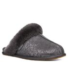 Chaussons fourrés Laine en Velours de Cuir Scuffette Matte Marble gris