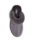 Chaussons fourrés Laine en Velours de Cuir Scuffette Matte Marble gris