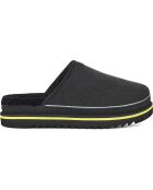 Chaussons fourrés Laine en Velours de Cuir Scuff Cali Wave noirs