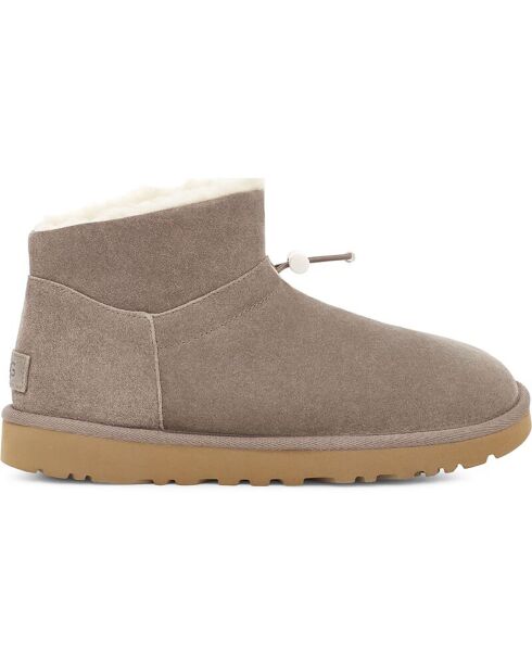 Boots fourrées Laine en Velours de Cuir Classic Mini Toggler beiges